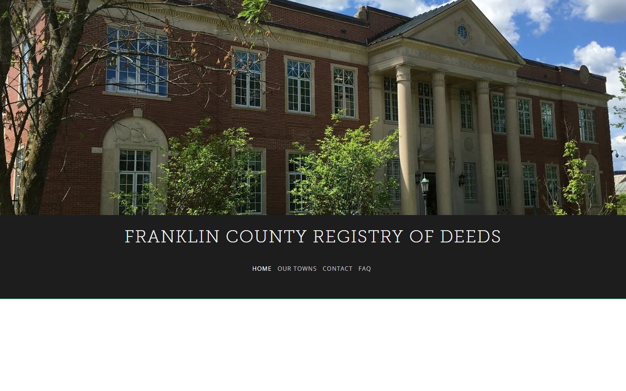 Franklin County Registry of Deeds homepage at franklindeeds.com