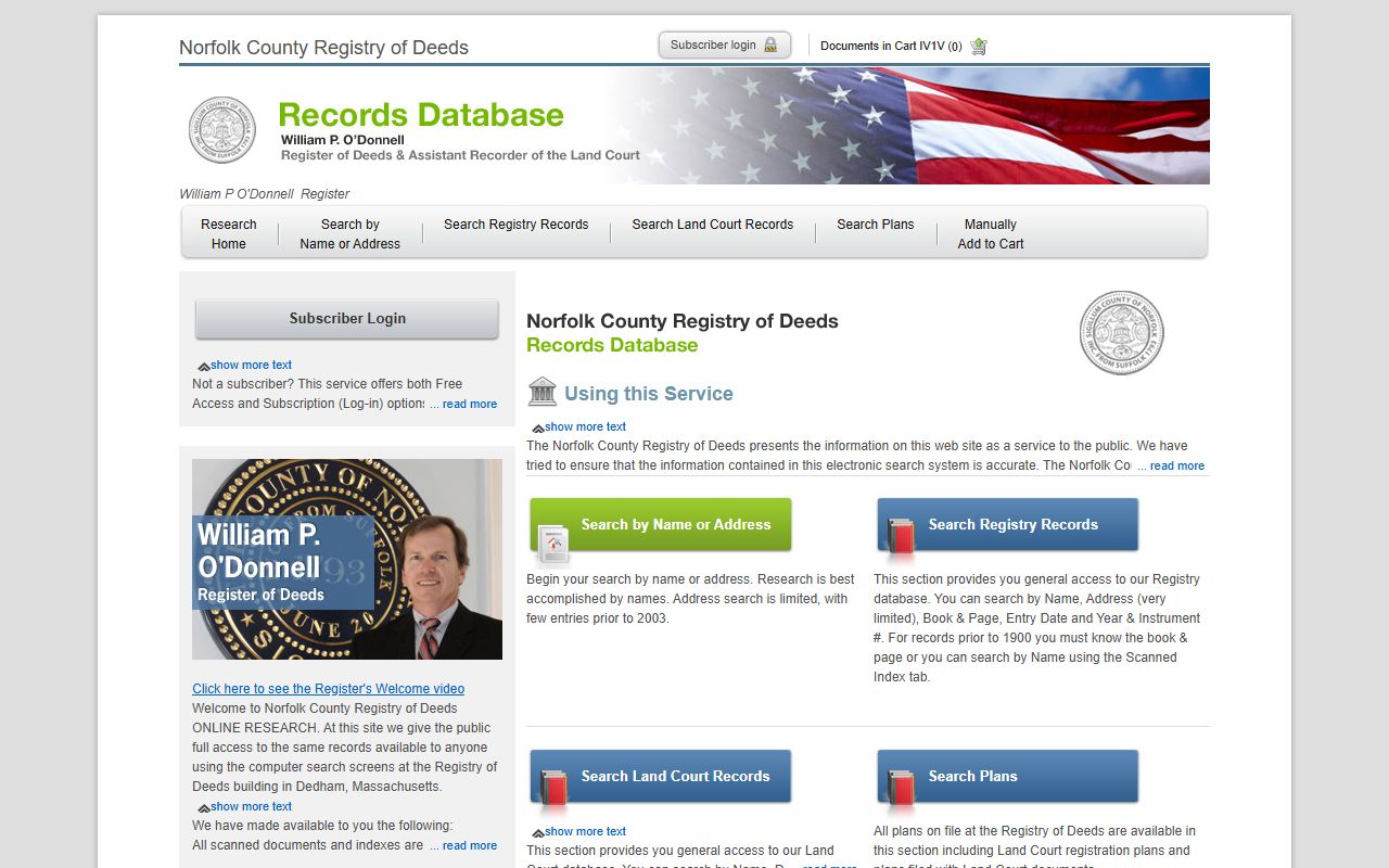 Norfolk County deed records online search portal at norfolkresearch.org